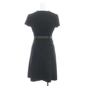 FENDI ジーンズ JEANS 異素材コンビワンピース ロング ミモレ 半袖 I42 L 黒 ブラック