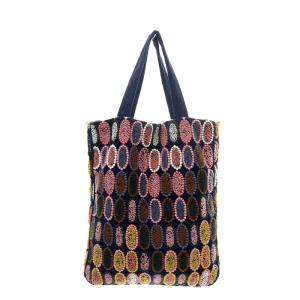 mina perhonen bpr BEAMS 別注 tarte トートバッグ L ハンドバッグ 総柄 ネイビー