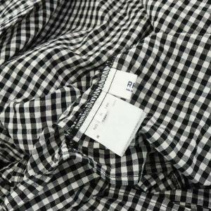 Ron Herman RHC 24SS ギンガムチャック カシュクールブラウス 前開き 半袖 S 黒 白 ブラック ホワイト