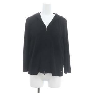 レディライクパーカ ニット 長袖 ジップアップ 38 黒 ブラック 31694 /MI OS