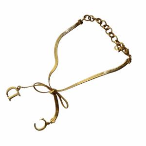 Christian Dior ブレスレット CDチャーム リボン ロゴ ゴールドカラー