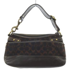 COACH シグネチャー ワンショルダー バッグ ロゴ 茶 ブラウン