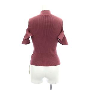 SNIDEL 23SS フリルニットプルオーバー カットソー ハイネック F ローズレッド