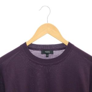 Theory crew neck po regal wool ニット カットソー 長袖 M 紫 パープル