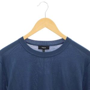 Theory crew neck po regal wool ニット カットソー 長袖 M 青 ブルー