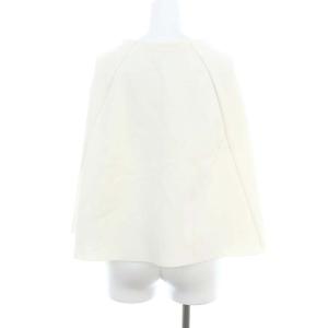 Chesty ポンチョ ケープカーディガン ニット 前開き ビジュー装飾 F オフホワイト