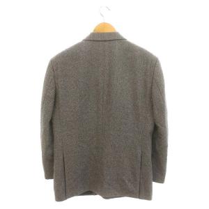 Aquascutum カシミヤ総裏地2Bテーラードジャケット シングル 94AB4 黒 白 ブラック ホワイト