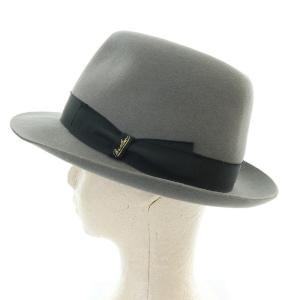 Borsalino 中折れフェルトハット帽子 57 グレー AD