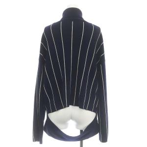 ADORE ストライプニット セーター 長袖 ウール ハイネック 38 M 紺 ネイビー 白 ホワイト