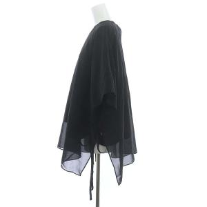 ADORE 22AW ダブルタイプライターシアーレイヤードブラウス 半袖 クルーネック シースルー 2点セット 38 M 黒 ブラック