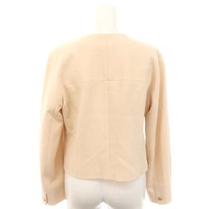 ANAYI 23SS ライトスラブクルー ジャケット ノーカラー ショート丈 38 ピンクベージュ