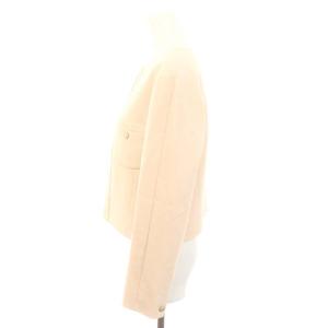 ANAYI 23SS ライトスラブクルー ジャケット ノーカラー ショート丈 38 ピンクベージュ