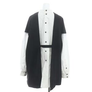 ENFOLD 22AW COMBI PULLOVER プルオーバー カットソー 長袖 38 M 黒 ブラック 白 ホワイト