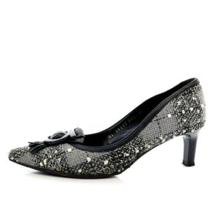 Salvatore Ferragamo パンプス ガンチーニ ポインテッドトゥ ツイード 6.5 24.5cm グレー