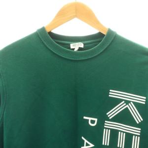 KENZO クルーネックロゴスウェット トレーナー 長袖 S 緑 白 グリーン ホワイト