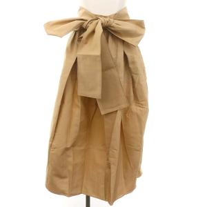 Cocoon Ribbon Skirt フレアスカート ロング ミモレ F ベージュ /MF OS