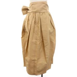 MYLAN Cocoon Ribbon Skirt フレアスカート ロング ミモレ F ベージュ /MF OS