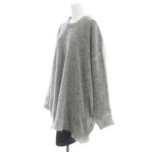 MM6 Maison Margiela S52CT0037 モヘヤレイヤーデザインニット セーター 長袖 プルオーバー M グレー SH