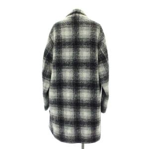 ISABEL MARANT ETOILE ウールチェックコート ロング 36 S 黒 ブラック グレー SH