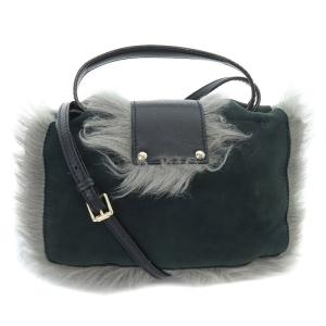 JIMMY CHOO ハンドバッグ ショルダーバッグ 2way スエード フェイクファー グレー