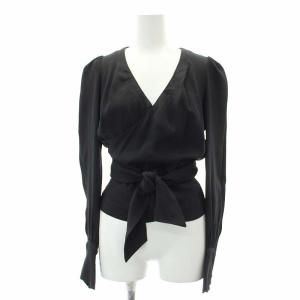 ISABEL MARANT セットアップ 上下 カシュクールブラウス 長袖 タイトスカート ひざ丈 0 黒 ブラック /DF OS