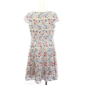 TOCCA ROSE GERANIUM ドレス ワンピース 膝丈 刺繍 花柄 半袖 6 ベージュ ピンク 緑