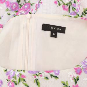 TOCCA CINI ドレス ワンピース 半袖 ひざ丈 花柄 6 ピンク