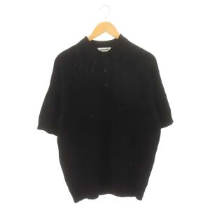 COTTON WATERMARK PL/ポロシャツ 半袖 L 黒 ブラック