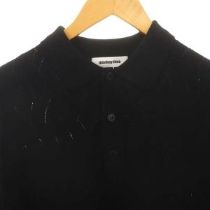 MONKEY TIME COTTON WATERMARK PL/ポロシャツ 半袖 L 黒 ブラック