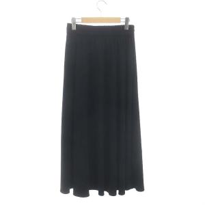 ADORE 24年 マットポンチスカート フレアスカート ロング ラップデザイン ドロスト 38 黒 ブラック /ES