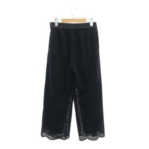 ADORE エンブロイダリー レースパンツ ワイドパンツ イージー 36 黒 ブラック