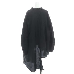 ADORE 24SS ナイロンコットンタフタブラウス プルオーバー 長袖 38 黒 ブラック