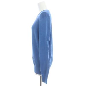 EVERYDAY I LIKE クルーネック プルオーバーニット セーター 長袖 コットン 青 ブルー