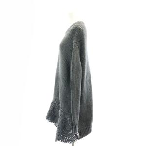 STELLA McCARTNEY 裾デザイン ウールニット チュニック 長袖 38 グレー