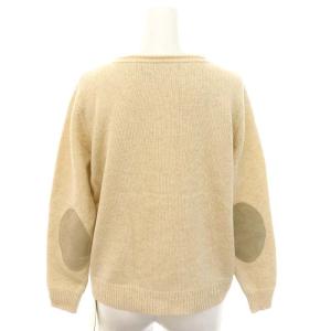 suzukitakayuki カーディガン ニット ラムウール エルボーパッチ ベージュ