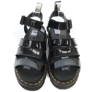 Dr.Martens BLAIRE エナメル サンダル ストラップ 厚底 UK4 23cm 黒 ブラック /SR