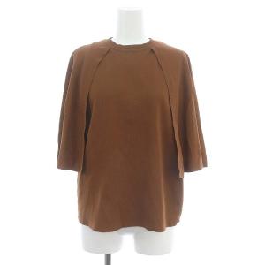 23SS ケープニット セーター サマー 五分袖 38 茶色 ブラウン /ES OS