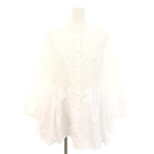 サステナブルブロードタックペプラムブラウス シャツ 長袖 1 S 白 ホワイト /SY OS