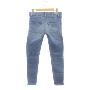 HYSTERIC GLAMOUR USED加工ISKOデニム 九分丈バイカーPT パンツ スキニー ストレッチ XXS ライトブルー