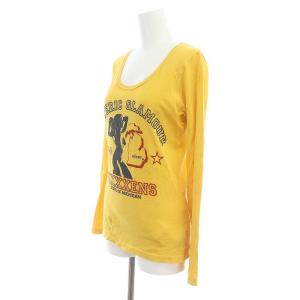 HYSTERIC GLAMOUR VIXXXENS pt Uネック ロンT カットソー 長袖 F マスタード 黄