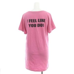 HYSTERIC GLAMOUR Uネック プリントTシャツ カットソー 半袖 F ピンク