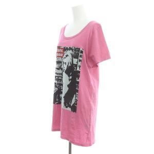HYSTERIC GLAMOUR Uネック プリントTシャツ カットソー 半袖 F ピンク