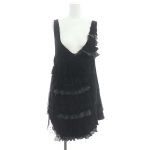 × DESTROY ALL MONSTERS フリル レース ノースリーブ チュニック ティアード F 黒 ブラック