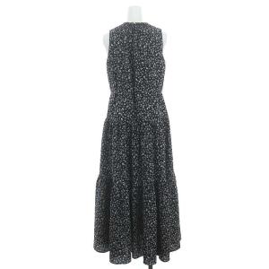 MILA OWEN MILAOWEN 23SS フローラルシャーリングネックノースリワンピース ロング マキシ丈 ノースリーブ 花柄 1 黒