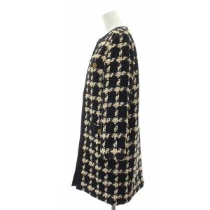 Grace Class 23AW フェザーチェックツイードコート 36 ブラック ベージュ