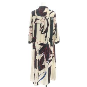 Grace Class 24SS キカラインフラワーワンピース ロング 七分袖 前開き 36 ベージュ