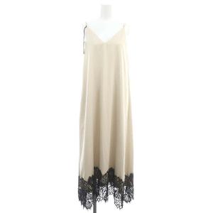 24AW レースコンビ2wayキャミワンピース 36 ライトベージュ ブラック