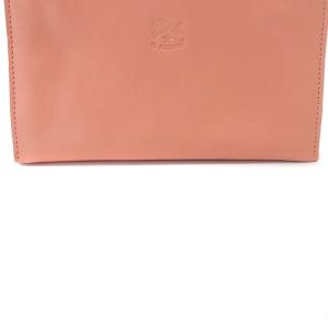 IL BISONTE レザーポーチ ロゴ ピンク BCL022