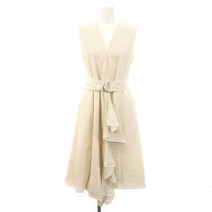 ワンピース ロング マキシ ノースリーブ XS 白 ホワイト ベージュ /MF OS