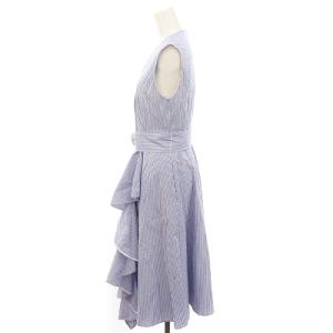 ADEAM ワンピース ミモレ ノースリーブ XS ブルー ホワイト